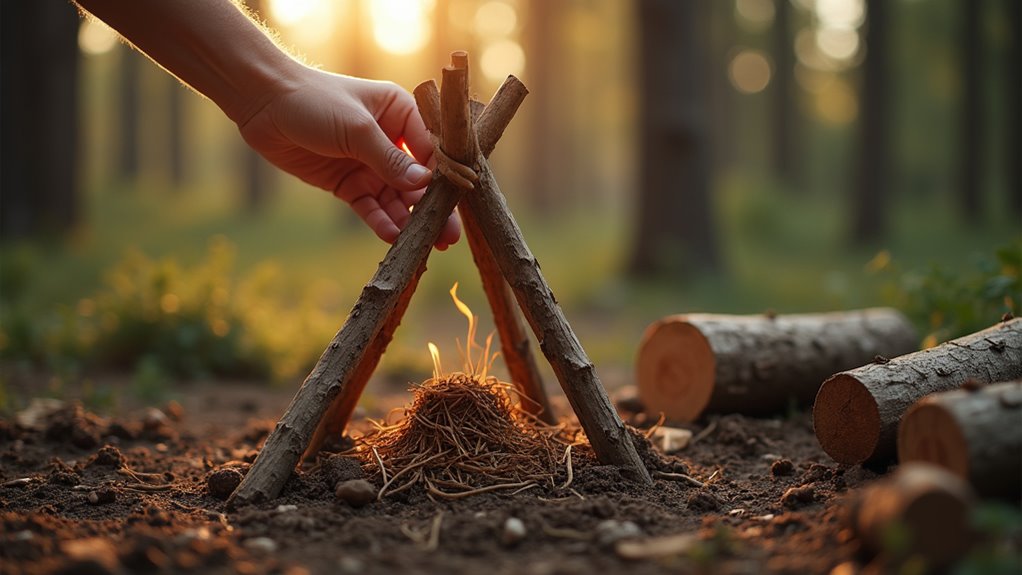 build teepee fire structure