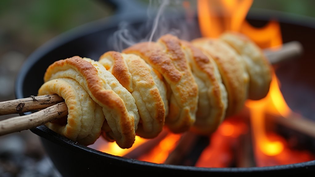 campfire cheese filled biscuit wraps