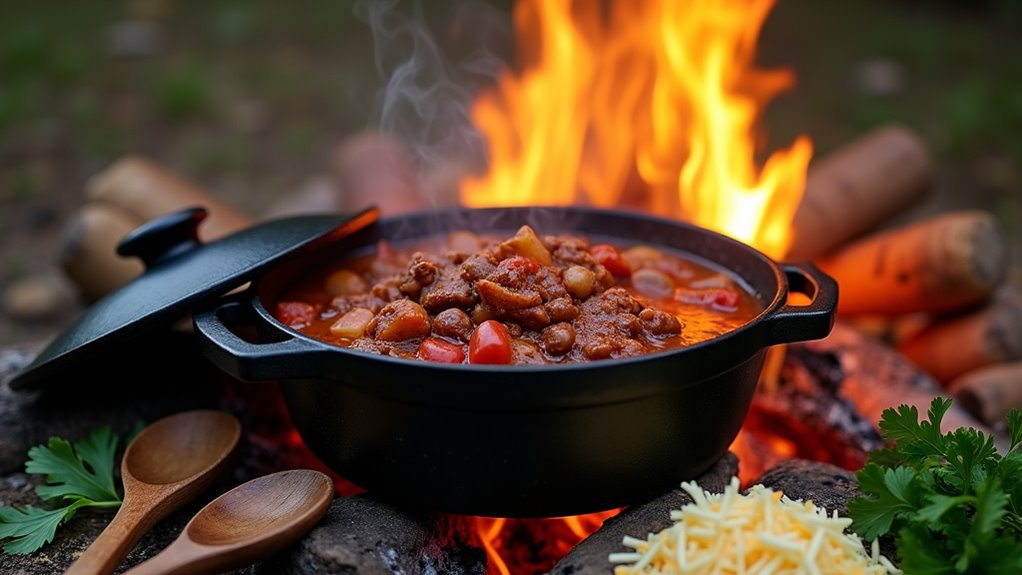campfire dutch oven chili