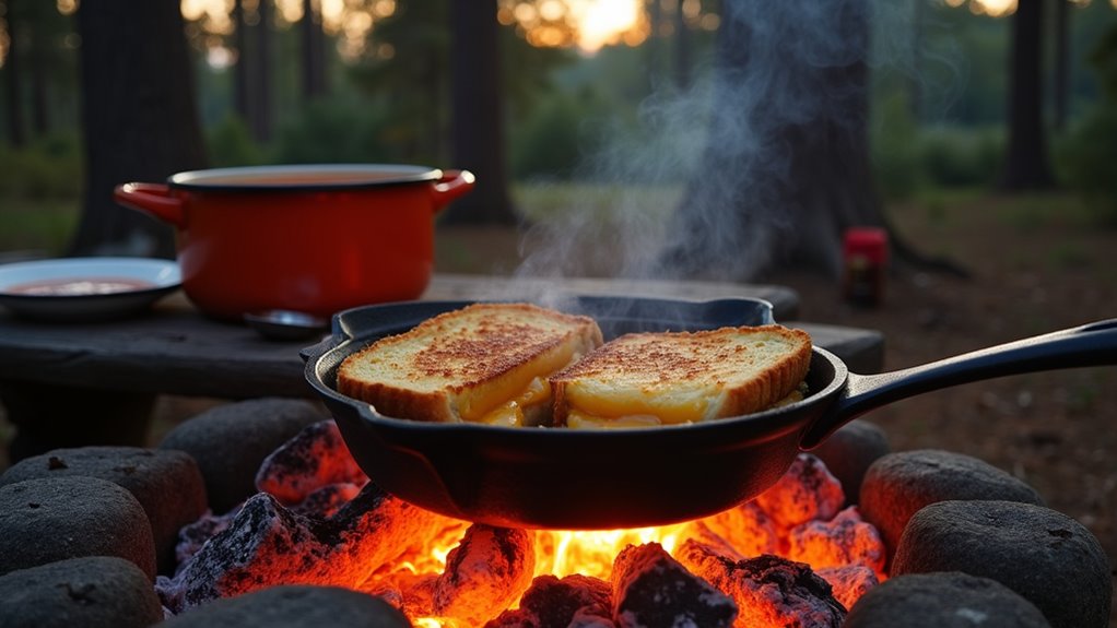 campfire grilled cheese perfection