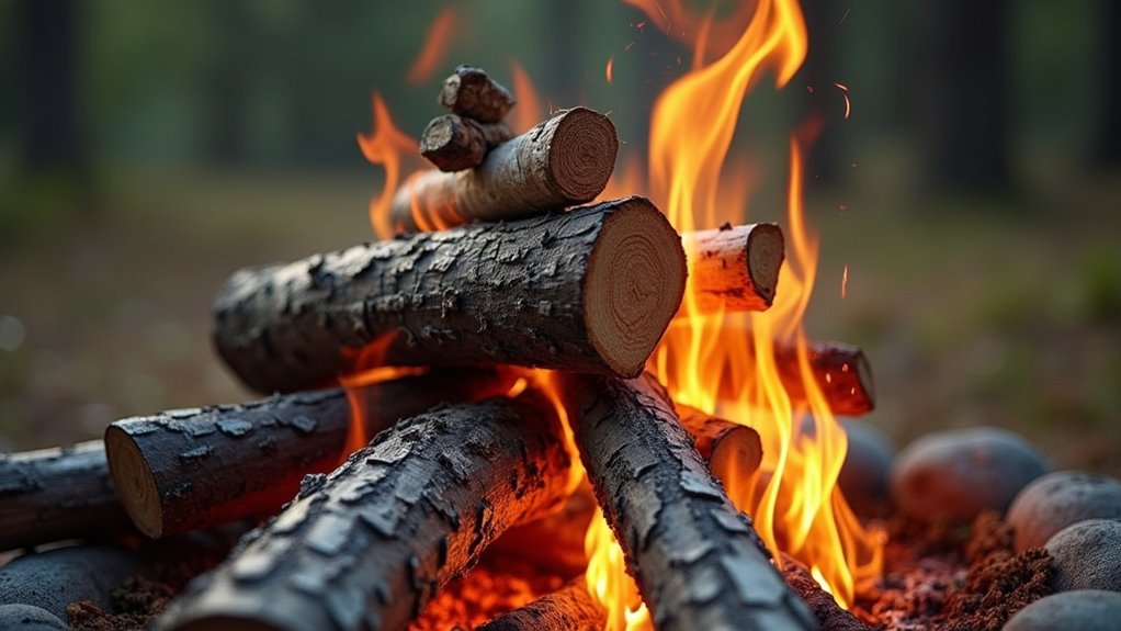 create inverted self feeding fire