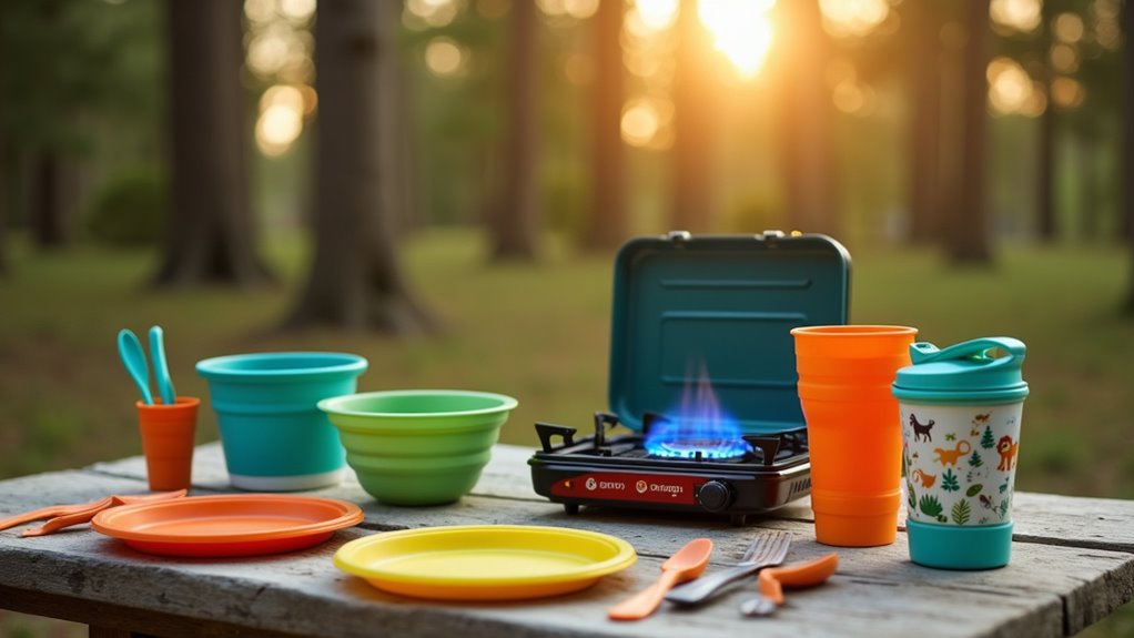 durable camping meal setup