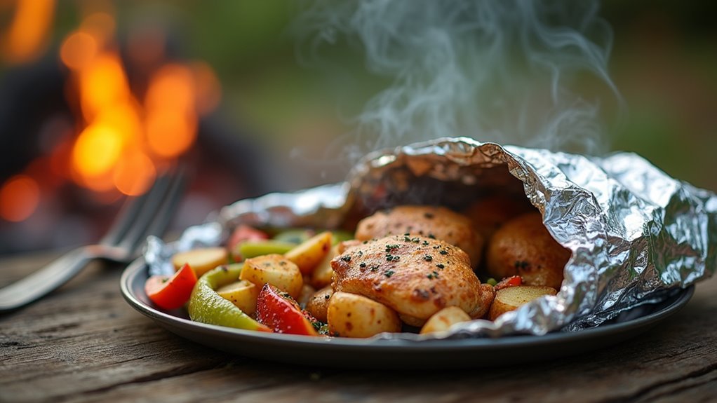 foil packet camp dinner