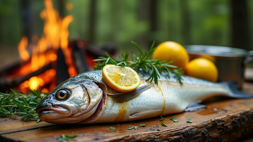 grilled fish with lemon
