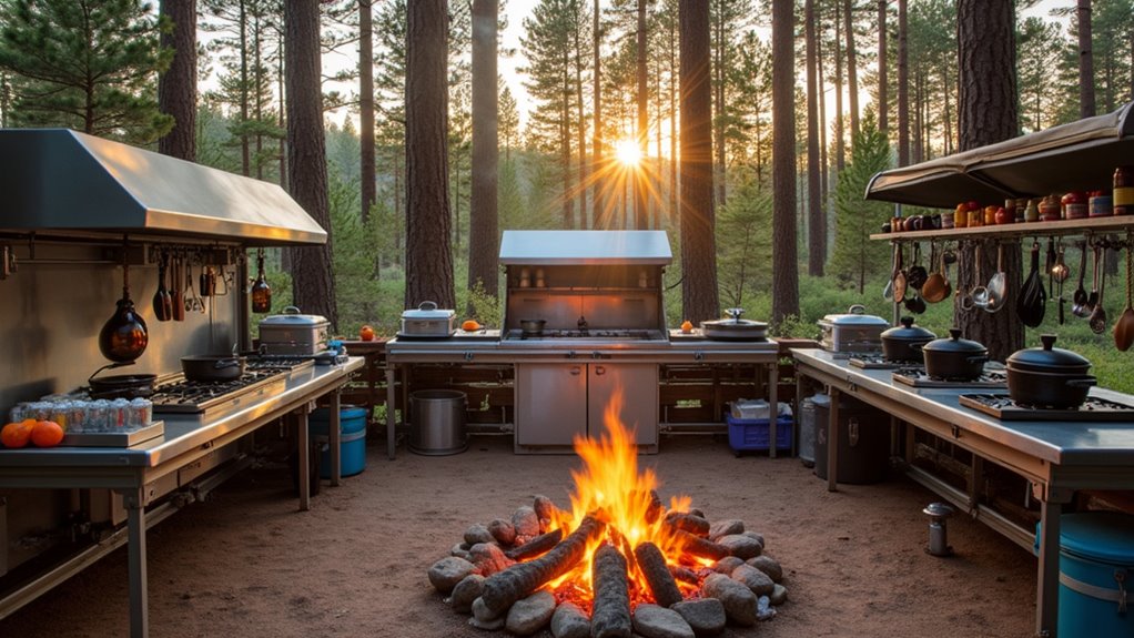 large group camping meal prep