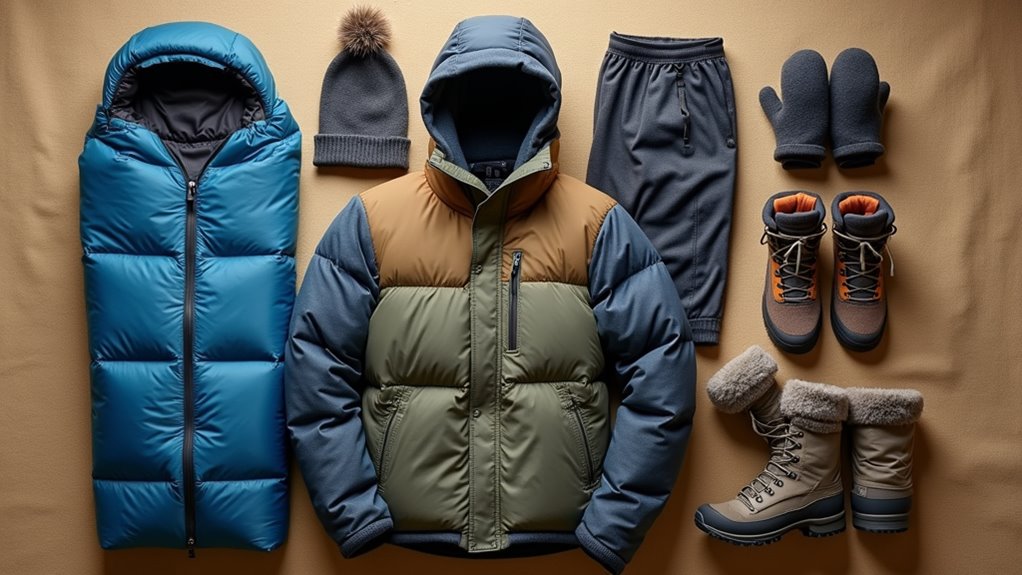 layered clothing for warmth