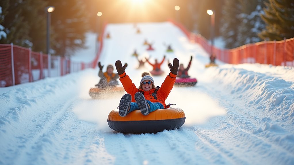 snow tubing winter thrills