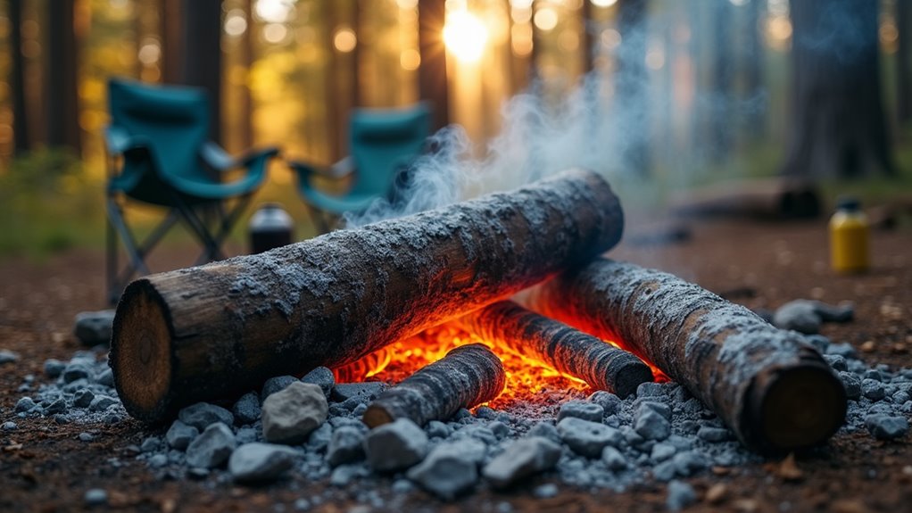 thoroughly extinguish campfire ashes