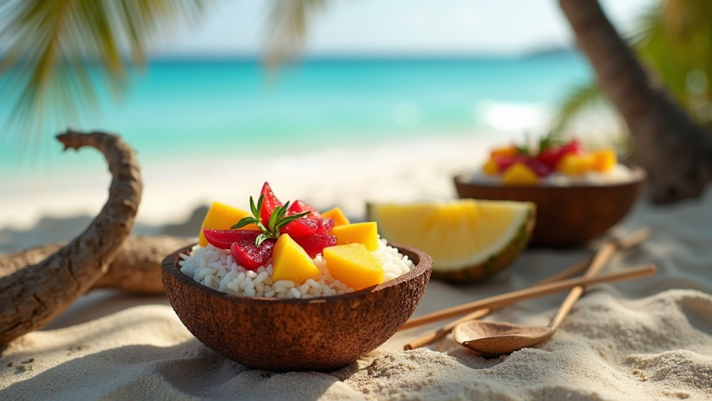 tropical coconut rice bowls