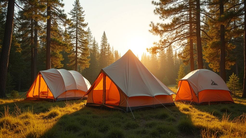 variety of camping tents