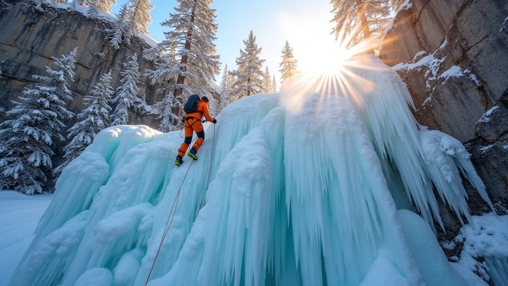 vertical frozen waterfall adventures