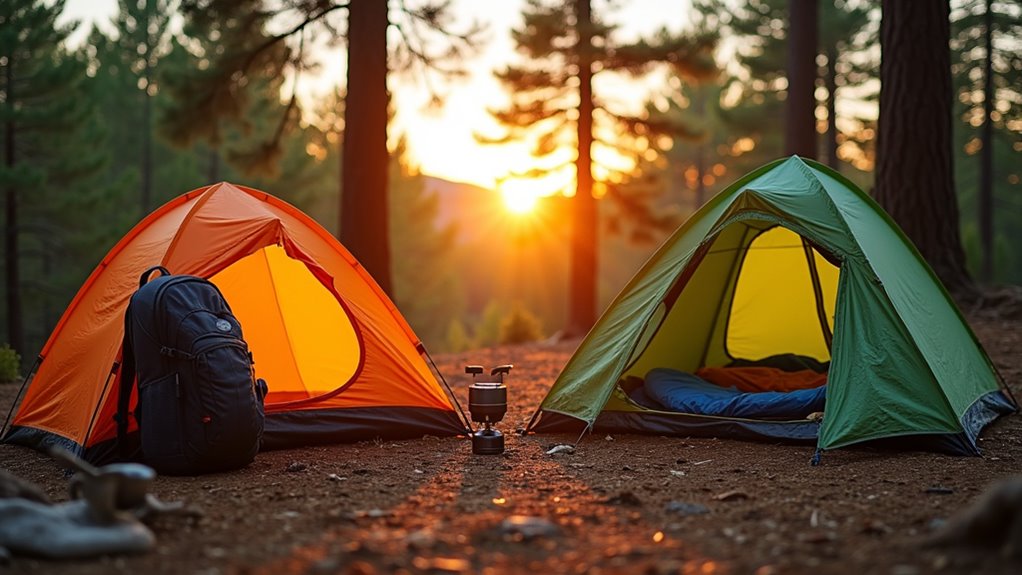 weighing camping gear options