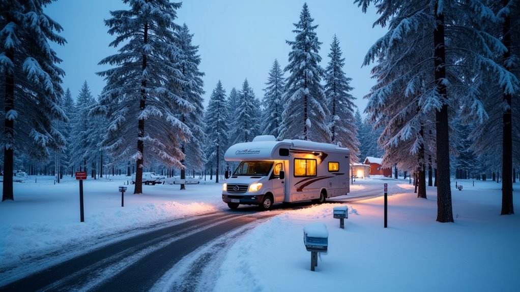 winter campground amenities and access