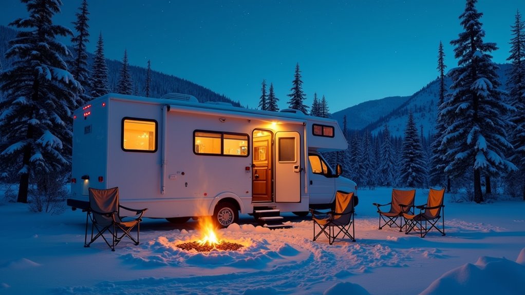 winter rv camping adventure