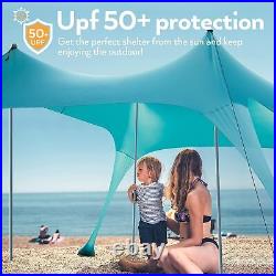 10X10' Beach Tent/UPF50+ Artistic Gazebo/Pop Up Canopy/Portable Sun Shelter hu06
