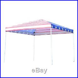 10'X10' Pop-Up Canopy Shelter Party Tent Mesh Walls American Flag Patio Outdoor