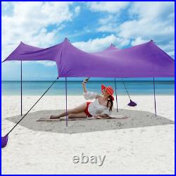 10' X 9' Family Beach Tent Canopy Sunshade With 4 Poles
