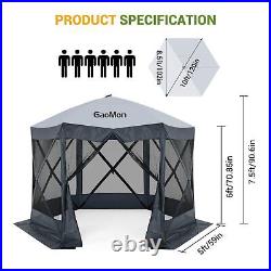 10'x10' / 12'x12' Camping Gazebo Pop Up Canopy Screen Tent 6 Sided Sun Shelter