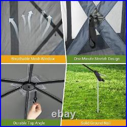 10'x10' / 12'x12' Camping Gazebo Pop Up Canopy Screen Tent 6 Sided Sun Shelter