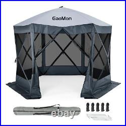 10'x10' / 12'x12' Camping Gazebo Pop Up Canopy Screen Tent 6 Sided Sun Shelter