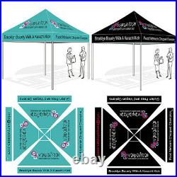 10'x10' Custom LOGO Printed Ez Pop Up Canopy Graphics Digital Trade Show Tent