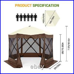 10'x10' Sun Canopy Camping Party Tent Waterproof Instant Gazebo with 6 Sidewalls