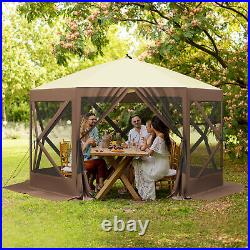 10'x10' Sun Canopy Camping Party Tent Waterproof Instant Gazebo with 6 Sidewalls