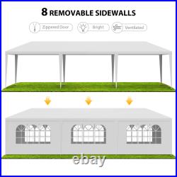 10'x30' Outdoor Canopy Tent Gazebo Shelter Party Event Tent withRemovable Sidewall