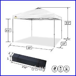 10 x 10 Foot Instant Pop Up Folding Shade Canopy withCarry Bag, White (Used)