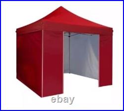 10' x 10' Pop-Up Canopy Tent with 4 Sidewalls, Red