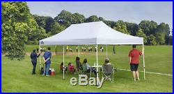 10' x 20' White Pop Up Canopy Polyester UV Protection Outdoor Sport Shelter