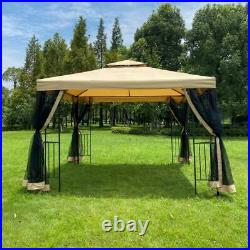 10x10Ft Outdoor Patio Gazebo Canopy Tent Ventilated Double Roof Mosquito Net