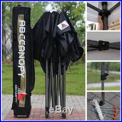10x10 Black Commercial Instant Pop Up Canopy Party Tent Shelter 100% waterproof