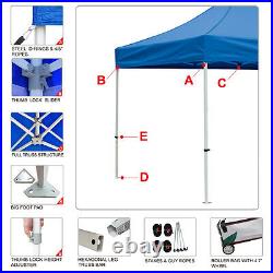 10x10 Ez Pop Up Shade Canopy Instant Shelter Tent With Zipper Walls&Roller Bag