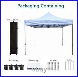 10x10 Ft Outdoor Easy Pop up Canopy Tent, Folding Portable Tent, White Shelters