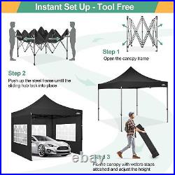 10x10 Pop Up Canopy Tent with 4 sidewalls Commercial Heavy Duty Canopy UPF