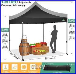 10x10 Pop Up Canopy Tent with 4 sidewalls Commercial Heavy Duty Canopy UPF