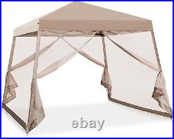 10x10 Slant Leg Pop Up Canopy Tent withMosquito Netting 64 Square Feet of Sh