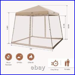 10x10 Slant Leg Pop Up Canopy Tent withMosquito Netting 64 Square Feet of Sh