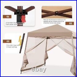 10x10 Slant Leg Pop Up Canopy Tent withMosquito Netting 64 Square Feet of Sh