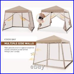 10x10 Slant Leg Pop Up Canopy Tent withMosquito Netting 64 Square Feet of Sh