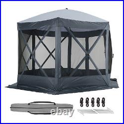 10x12 ft Pop-Up Gazebo Screen Tent, 6 Sided Instant Outdoor Canopy Sun Shelter US