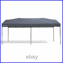 10x20 Pop-Up Canopy & Instant Shelter, Easy One Person Setup, Water & Gray