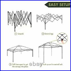 10x20 Pop-Up Canopy & Instant Shelter, Easy One Person Setup, Water & Gray