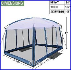 11' x 9' Screen Tent Blue Screen House for Backyard, Camping, Picnics and