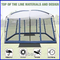11' x 9' Screen Tent Blue Screen House for Backyard, Camping, Picnics and
