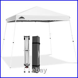 11x11 Slant Leg Pop-up Canopy Tent Easy One Person Setup Instant 11'x11' White