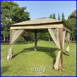 11x 11Ft Pop Up Gazebo Canopy With Removable Zipper Netting For Patio Backyard