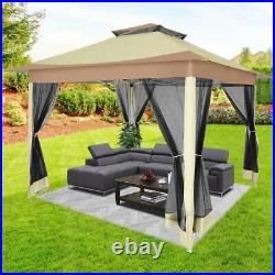 12'x12' Pop-Up Instant Gazebo Tent with Mosquito Netting Outdoor Canopy