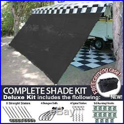 12'x20' RV Camping Awning Canopy Shade Motorhome Patio Sun Screen Black Tent New